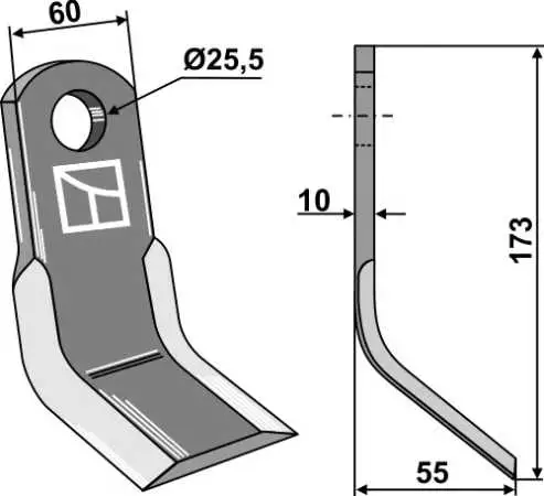 Y-Messer 173x60mm